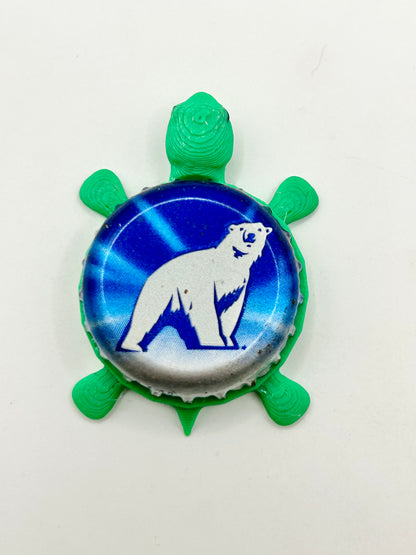 Labatt Polar Bear - Bottle Cap Magnet Turtle Shell Shocked Art