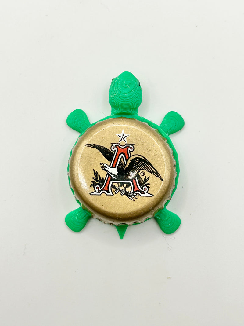 Anheuser Busch Budweiser Beer (Vintage - Gold) - Bottle Cap Magnet Turtle Shell Shocked Art