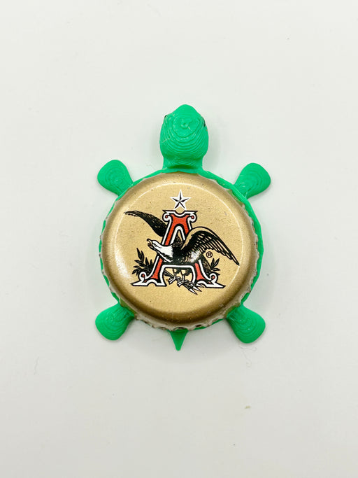 Anheuser Busch Budweiser Beer (Vintage - Gold) - Bottle Cap Magnet Turtle Shell Shocked Art