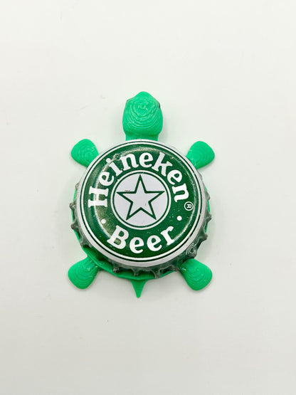 Heineken (All White) - Bottle Cap Magnet Turtle Shell Shocked Art