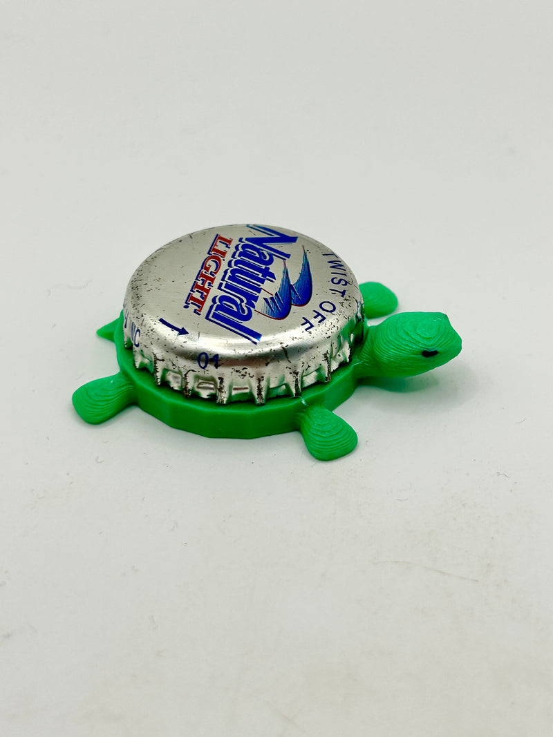 Natty Light (Silver, Vintage) - Bottle Cap Magnet Turtle Shell Shocked Art