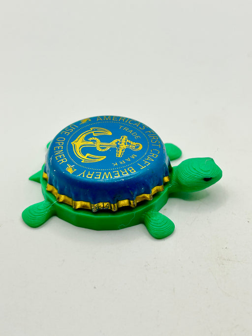 Anchor Brewing (Light Blue) - Bottle Cap Magnet Turtle Shell Shocked Art