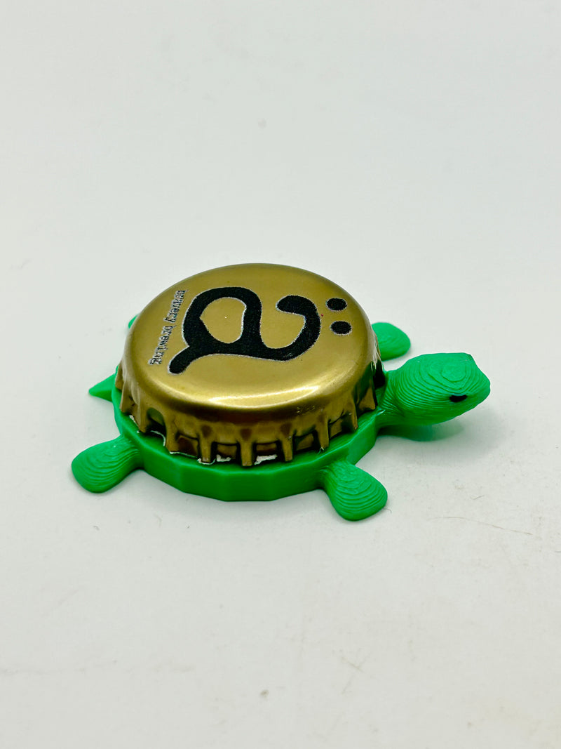 Bravery Brewing - Bottle Cap Magnet Turtle Shell Shocked Art