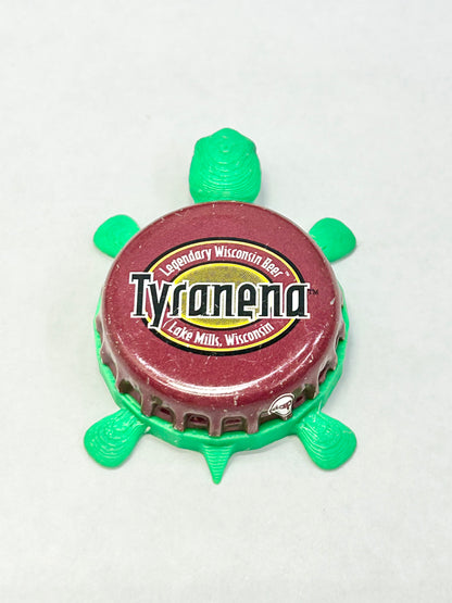 Tyranena Beer - Bottle Cap Magnet Turtle Shell Shocked Art