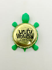 Unity Vibration Brewing - Bottle Cap Magnet Turtle Shell Shocked Art