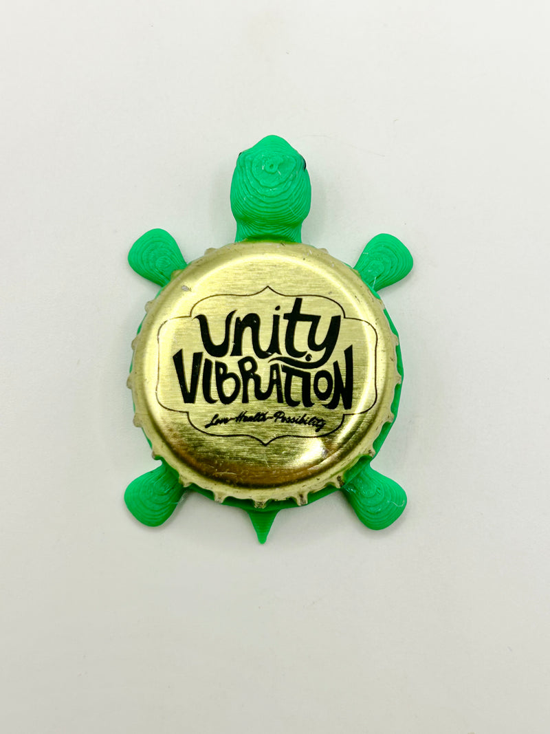Unity Vibration Brewing - Bottle Cap Magnet Turtle Shell Shocked Art