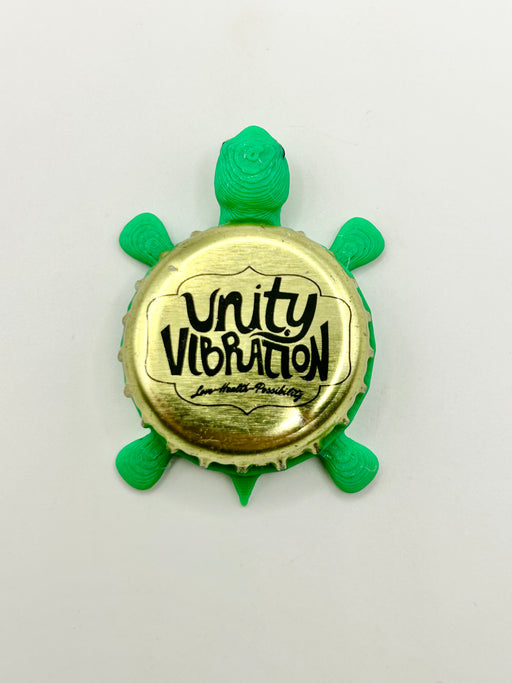 Unity Vibration Brewing - Bottle Cap Magnet Turtle Shell Shocked Art