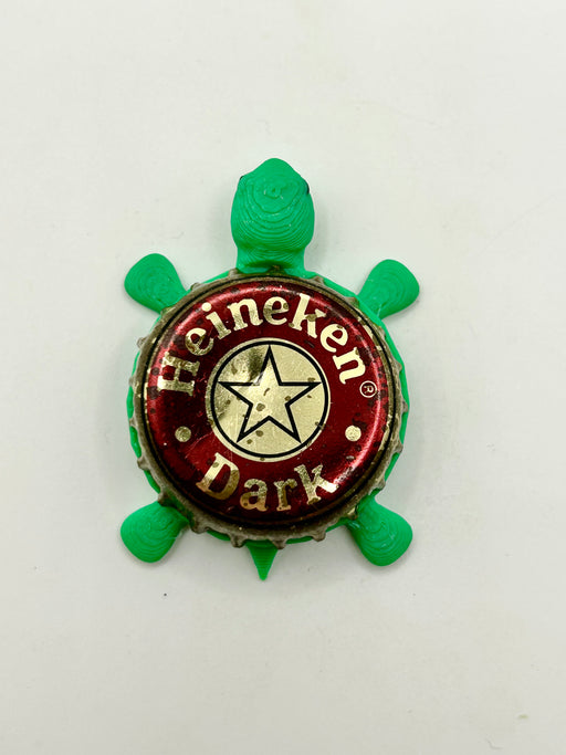 Heineken Dark (Vintage) - Bottle Cap Magnet Turtle Shell Shocked Art