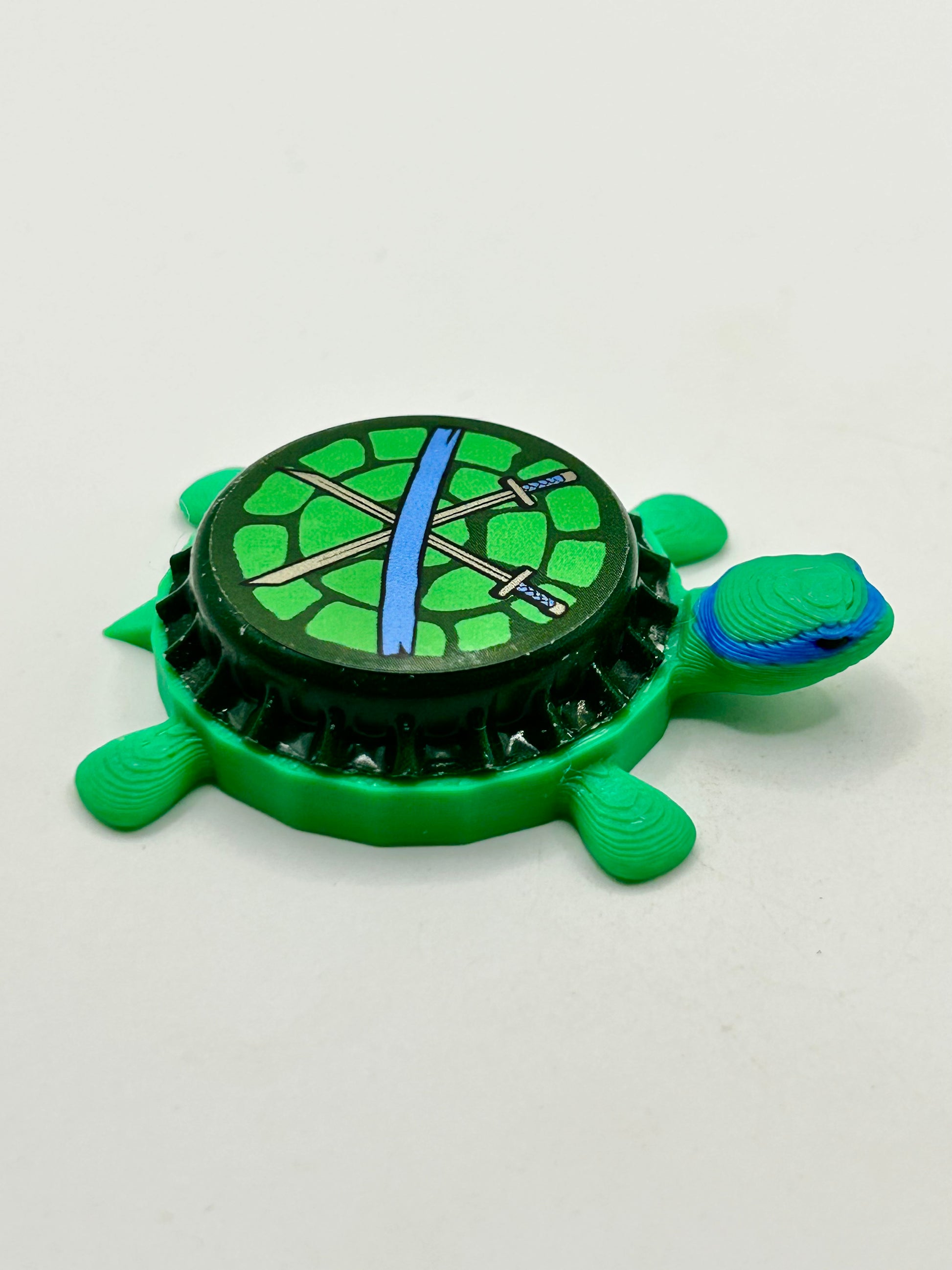 Leonardo TMNT Bottle-Cap Magnet Turtle | Shell Shocked Art Shell Shocked Art