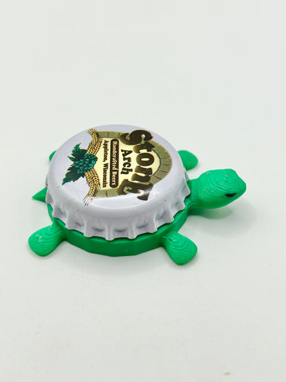 Stone Arch Brewing - Bottle Cap Magnet Turtle Shell Shocked Art