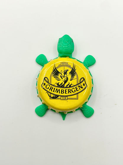 Grimbergen Phoenix (Yellow) - Bottle Cap Magnet Turtle Shell Shocked Art