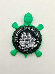Ipswich Brewing (Ship) - Bottle Cap Magnet Turtle Shell Shocked Art