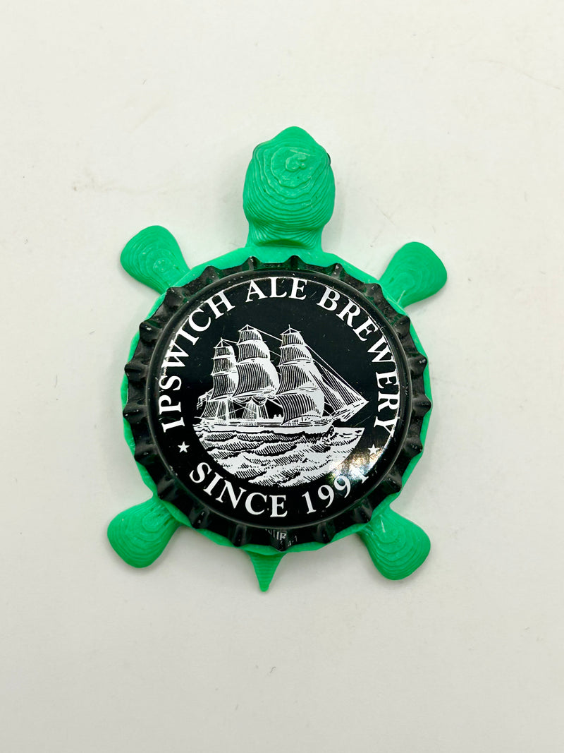Ipswich Brewing (Ship) - Bottle Cap Magnet Turtle Shell Shocked Art