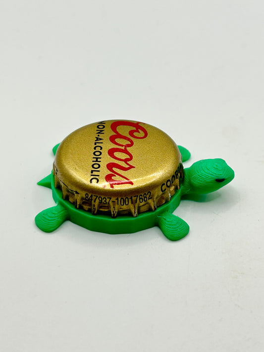 Coors (Non-Alcoholic) - Bottle Cap Magnet Turtle Shell Shocked Art