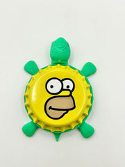 Homer Simpson - Bottle Cap Magnet Turtle Shell Shocked Art