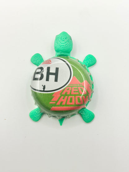 Red Hook IPA (BH Ben Harris Green) - Bottle Cap Magnet Turtle Shell Shocked Art