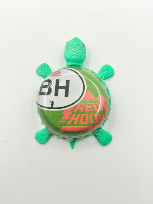 Red Hook IPA (BH Ben Harris Green) - Bottle Cap Magnet Turtle Shell Shocked Art