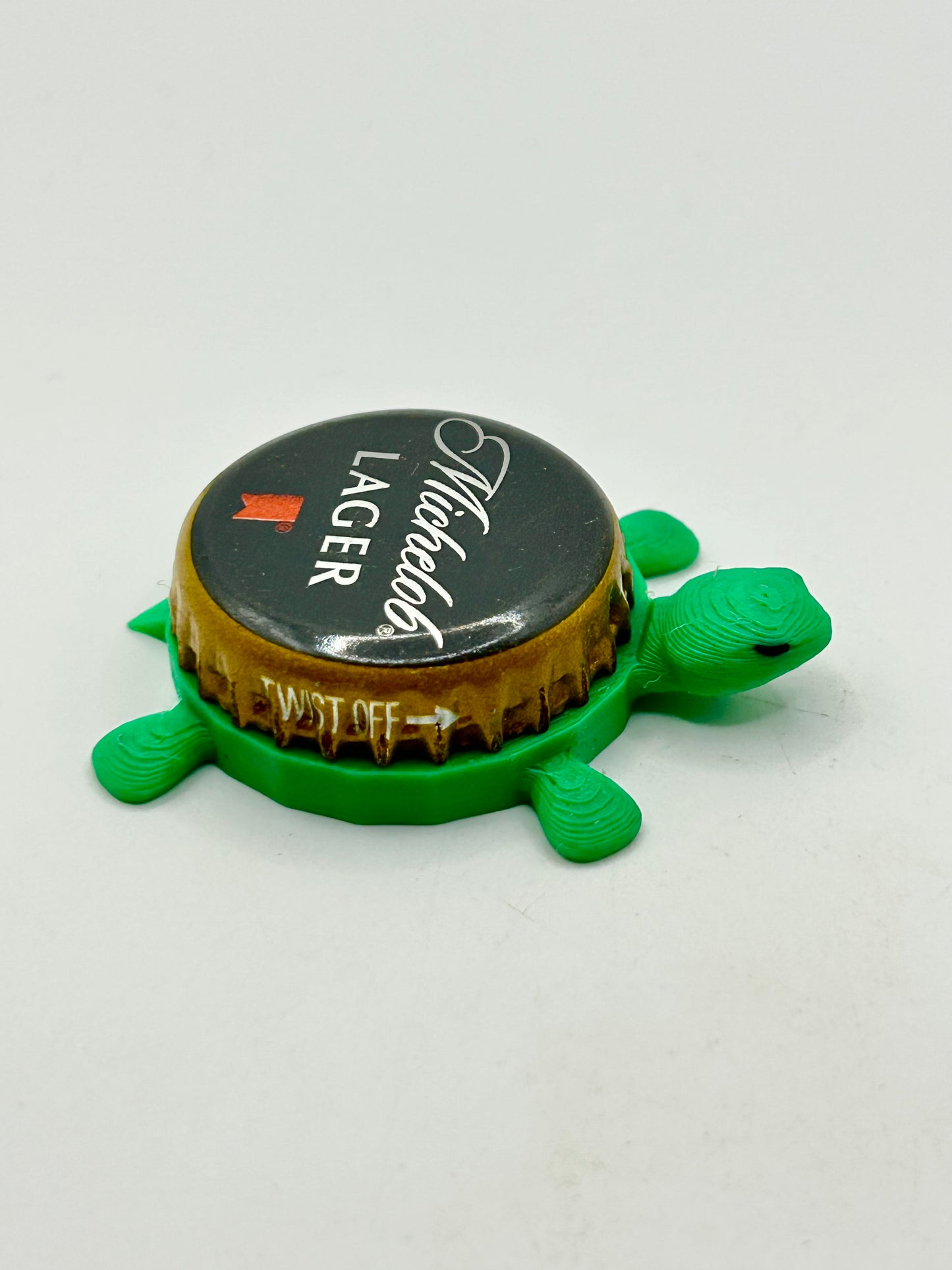 Michelob Lager (Vintage) - Bottle Cap Magnet Turtle Shell Shocked Art