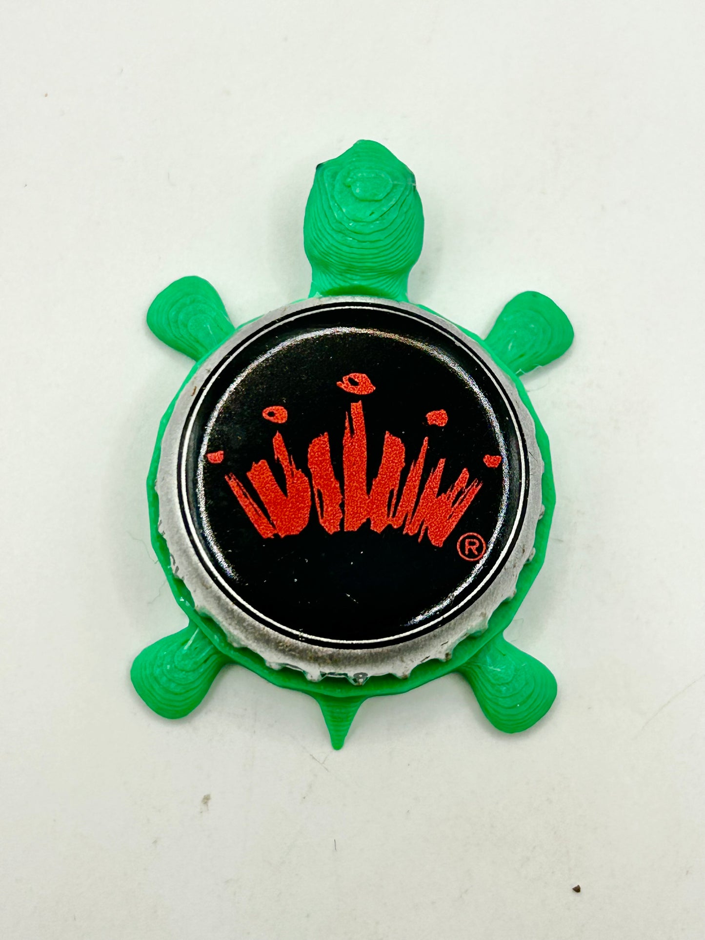 Budweiser Crown - Bottle Cap Magnet Turtle Shell Shocked Art