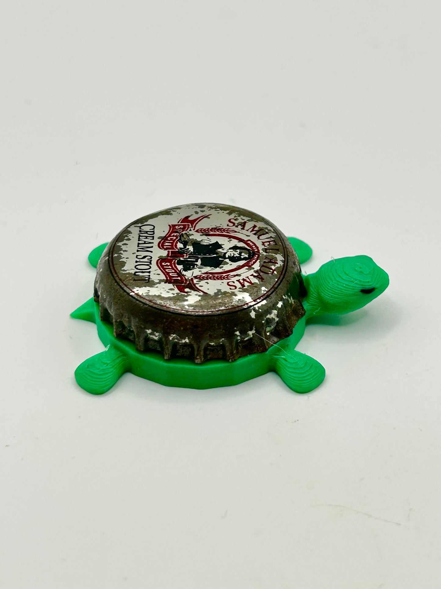 Sam Adams Cream Stout (Vintage Silver) - Bottle Cap Magnet Turtle