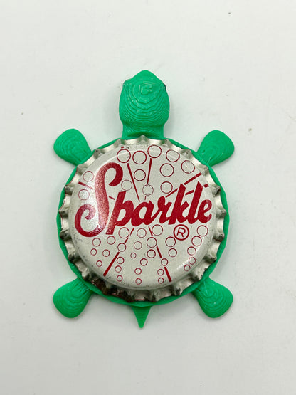 Sparkle Beverage (Vintage) - Bottle Cap Magnet Turtle Shell Shocked Art