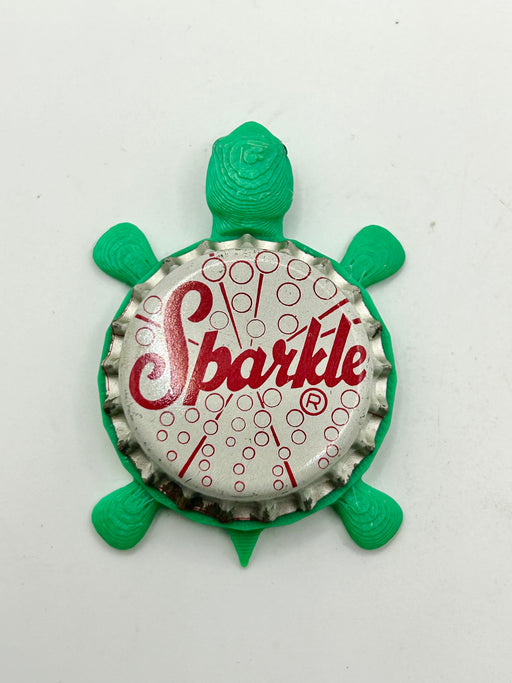 Sparkle Beverage (Vintage) - Bottle Cap Magnet Turtle Shell Shocked Art