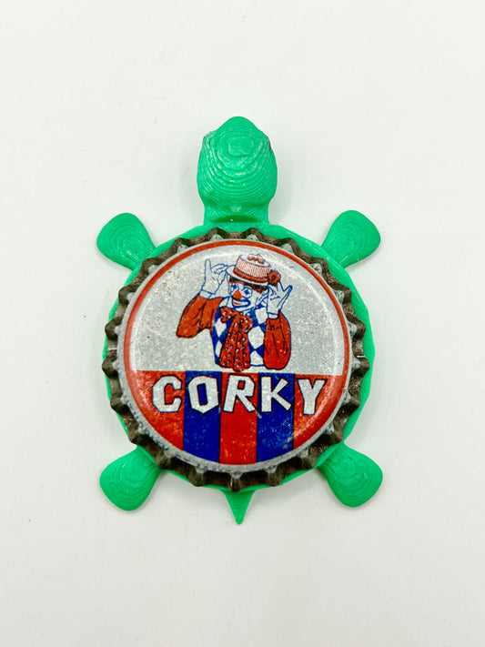 Corky (Vintage) - Bottle Cap Magnet Turtle