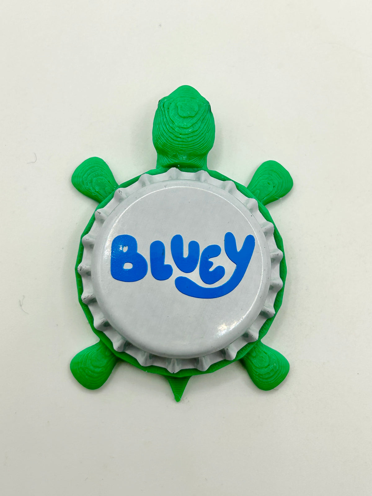 Bluey - Bottle Cap Magnet Turtle — Shell Shocked Art
