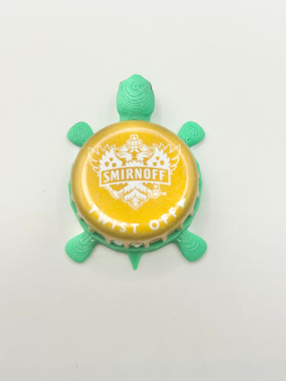 Smirnoff (Gold) - Bottle Cap Magnet Turtle Shell Shocked Art