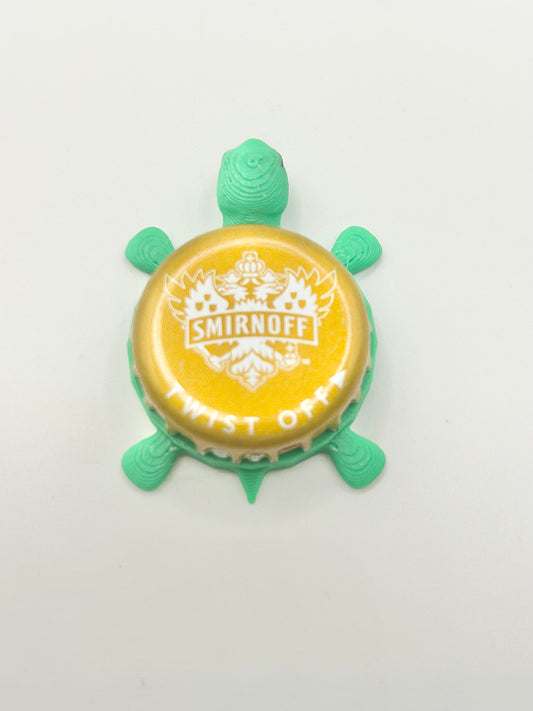 Smirnoff (Gold) - Bottle Cap Magnet Turtle