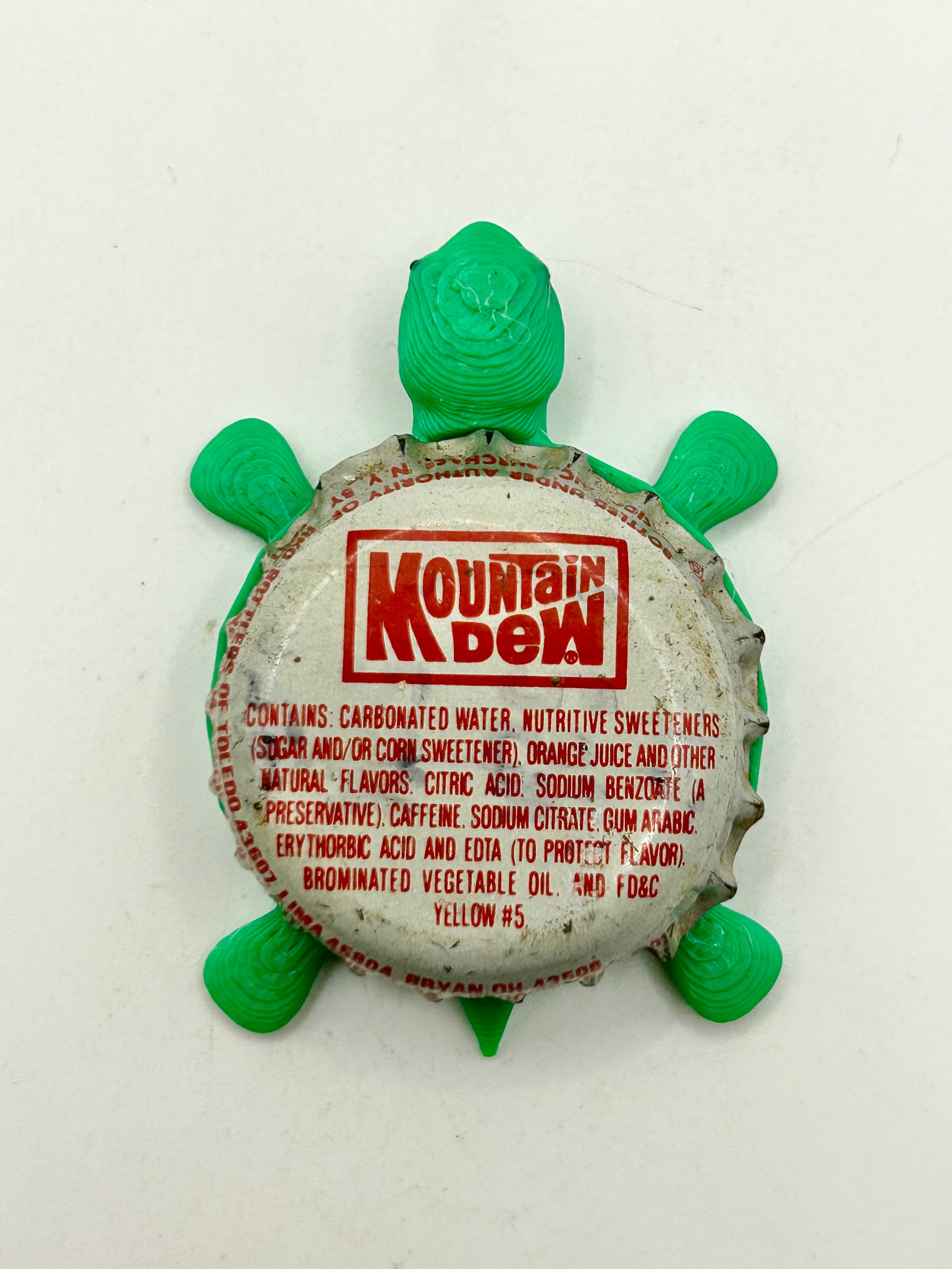 Mountain Dew (Vintage Red, Rectangle) - Bottle Cap Magnet Turtle Shell Shocked Art