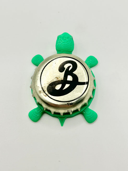 Brooklyn Beer (Black B) - Bottle Cap Magnet Turtle