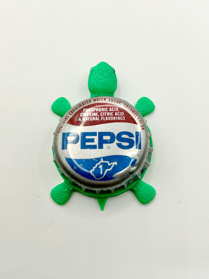 Pepsi (1970s WV Version) - Bottle Cap Magnet Turtle Shell Shocked Art