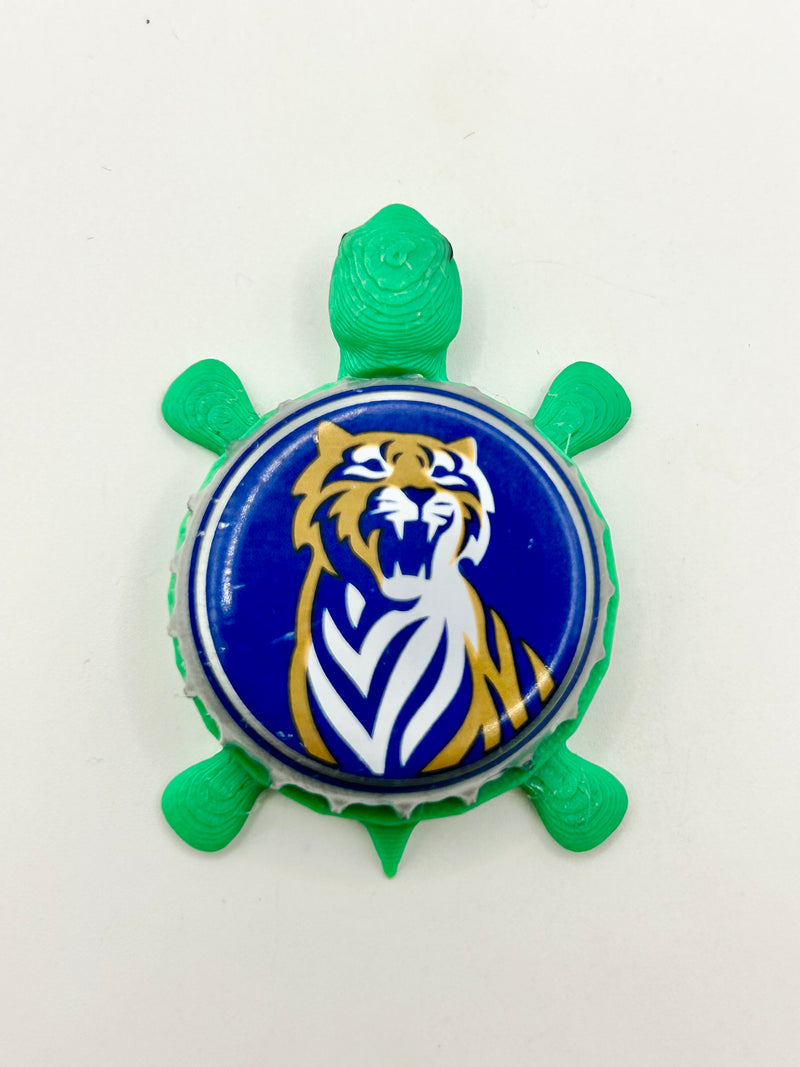 Tiger Beer - Bottle Cap Magnet Turtle Shell Shocked Art
