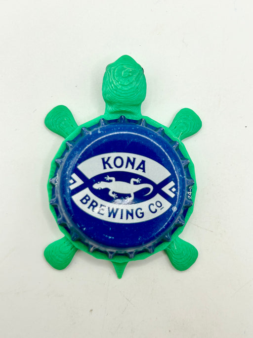 Kona Brewing (Dark Blue) - Bottle Cap Magnet Turtle Shell Shocked Art
