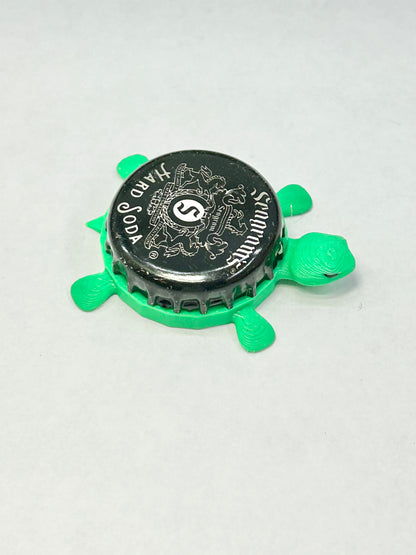 Seagrams Hard Soda - Bottle Cap Magnet Turtle Shell Shocked Art