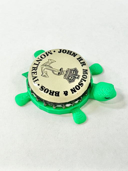 John HR. Molson & Bros - Bottle Cap Magnet Turtle Shell Shocked Art