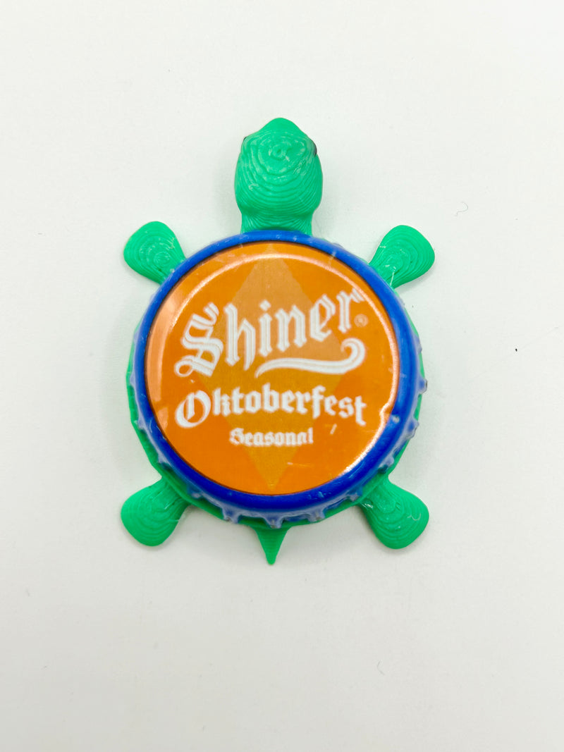 Shiner Oktoberfest - Bottle Cap Magnet Turtle Shell Shocked Art