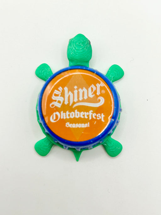 Shiner Oktoberfest - Bottle Cap Magnet Turtle Shell Shocked Art