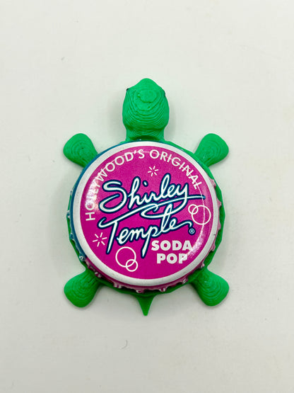 Shirley Temple Soda Pop - Bottle Cap Magnet Turtle Shell Shocked Art