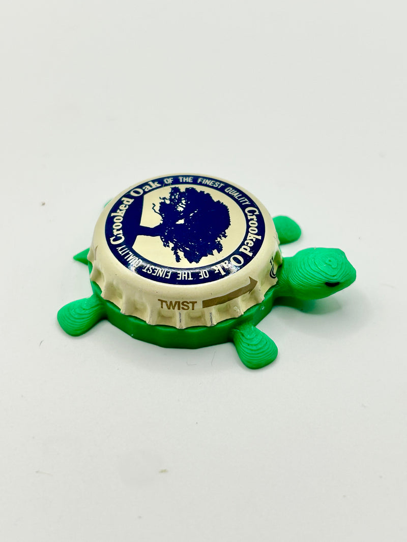 Crooked Oak Brewing (Blue) - Bottle Cap Magnet Turtle Shell Shocked Art