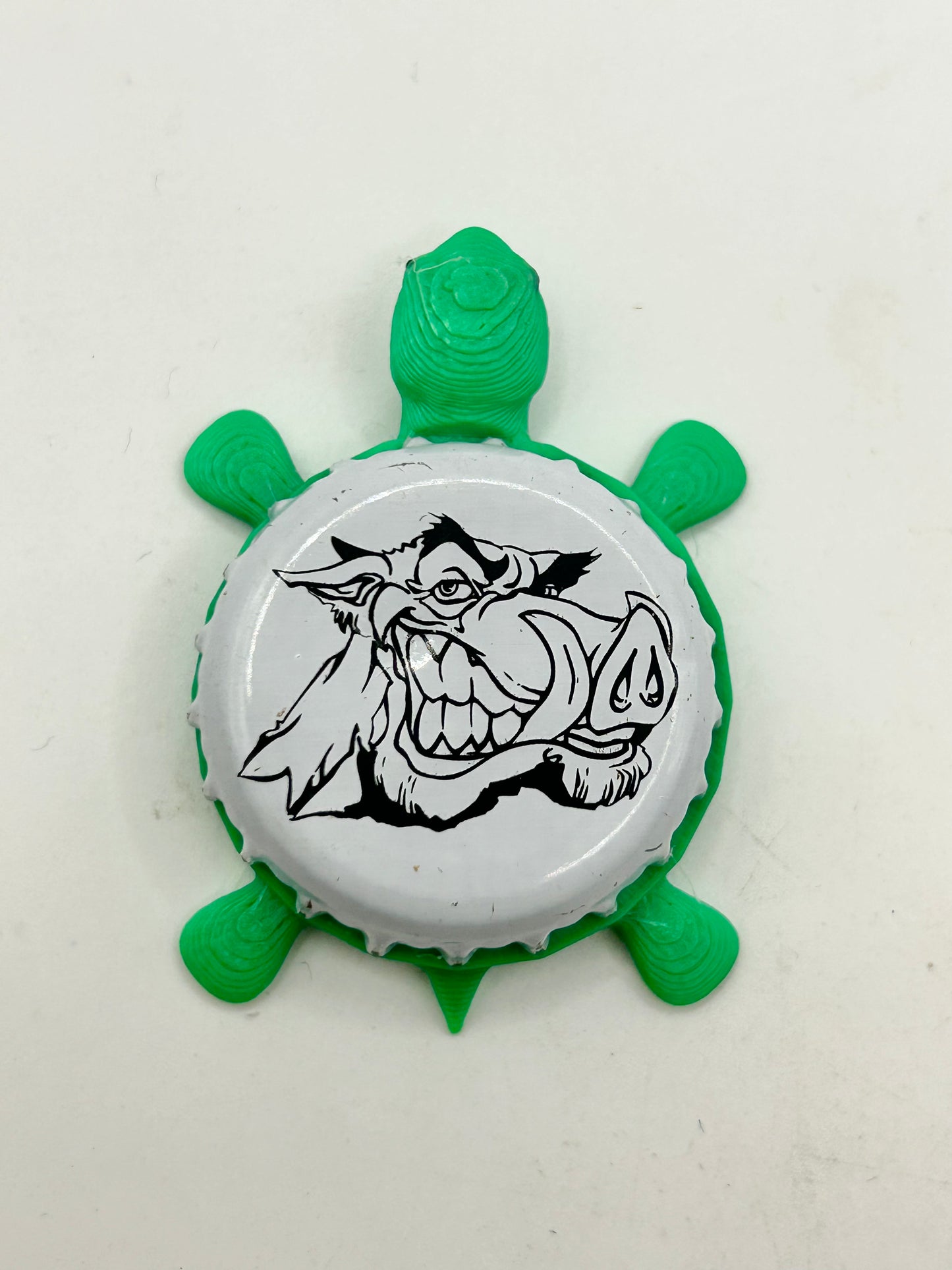 Lager Heads Brewing - Bottle Cap Magnet Turtle Shell Shocked Art