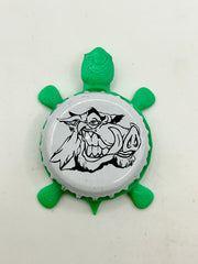 Lager Heads Brewing - Bottle Cap Magnet Turtle Shell Shocked Art
