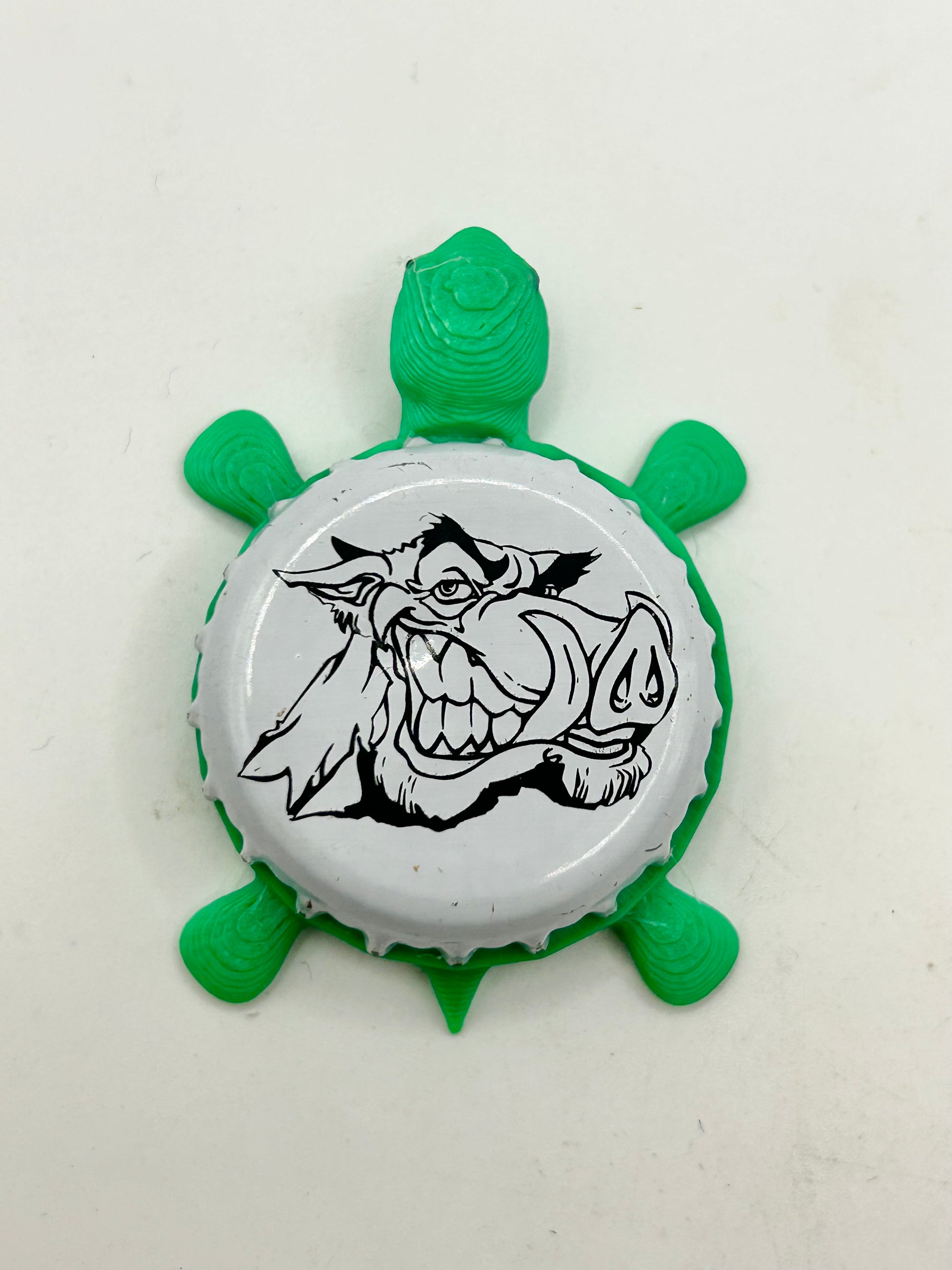 Lager Heads Brewing - Bottle Cap Magnet Turtle Shell Shocked Art