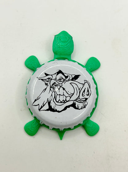 Lager Heads Brewing - Bottle Cap Magnet Turtle Shell Shocked Art