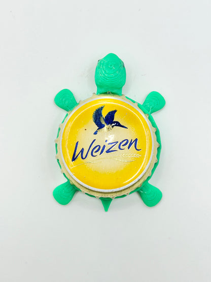 Licher Weizen Beer - Bottle Cap Magnet Turtle Shell Shocked Art