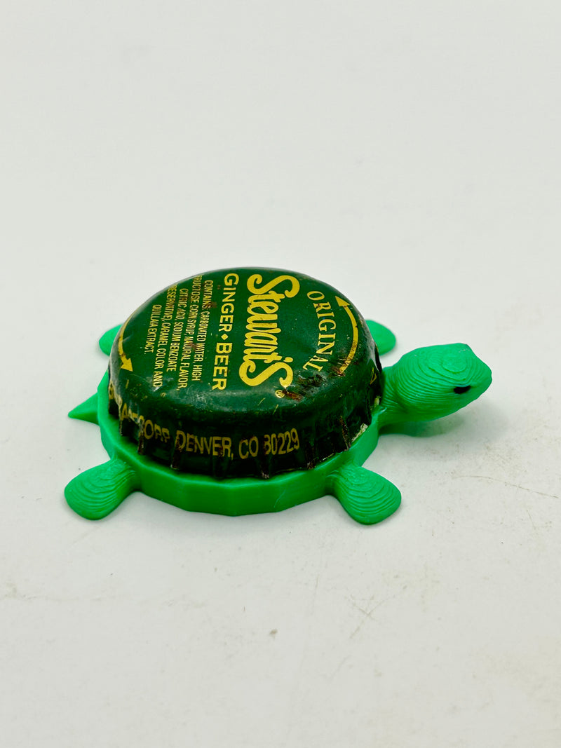 Stewarts Original Ginger Beer - Bottle Cap Magnet Turtle Shell Shocked Art