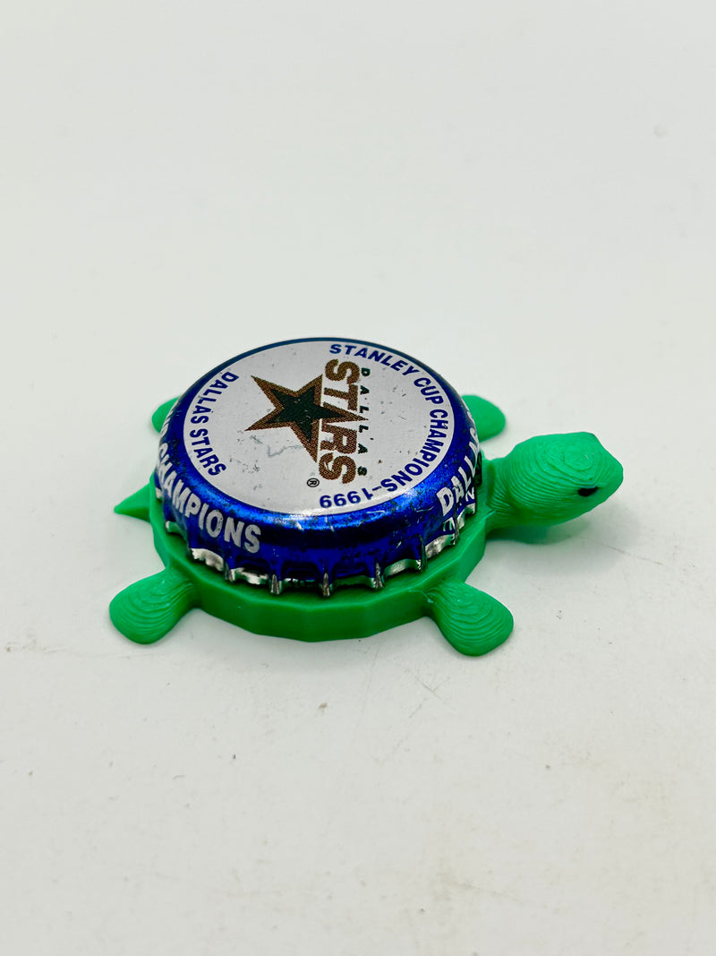 Dallas Stars Stanley Cup Champions (1999) - Bottle Cap Magnet Turtle Shell Shocked Art