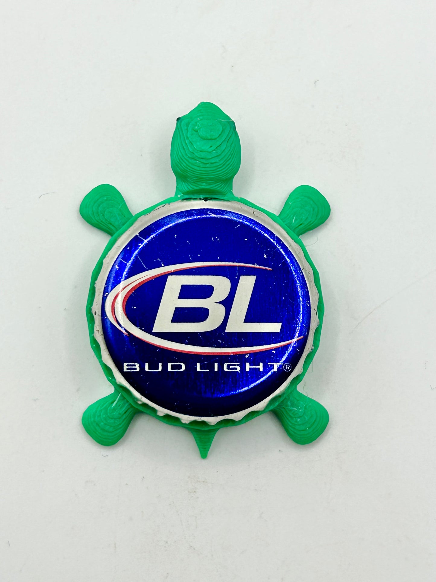 Bud Light (BL) - Bottle Cap Magnet Turtle Shell Shocked Art