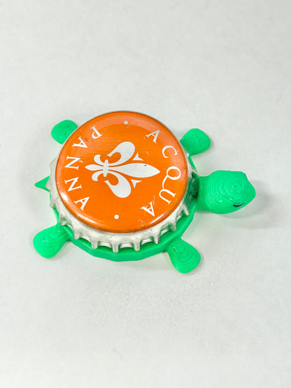 Acqua Panna Water - Bottle Cap Magnet Turtle Shell Shocked Art